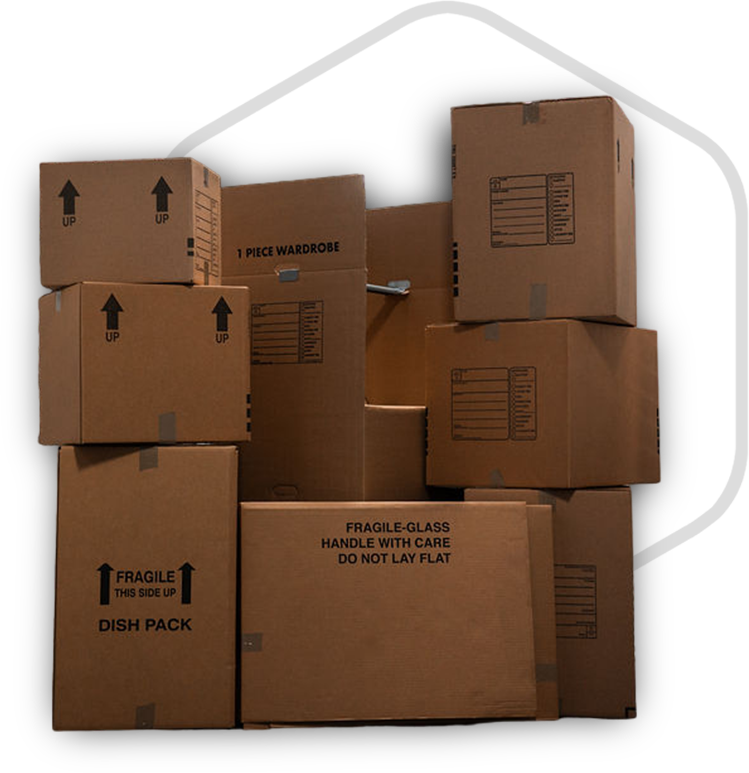 A bunch of boxes stacked on top of each other